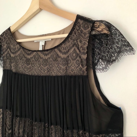 Max and Cleo Pleated Lace Shift Dress - Picture 3 of 6